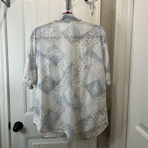 Vintage Tapestry Women's Button Up Casusal Shirt Floral Cottage Core Coquette 1X - Picture 8 of 11